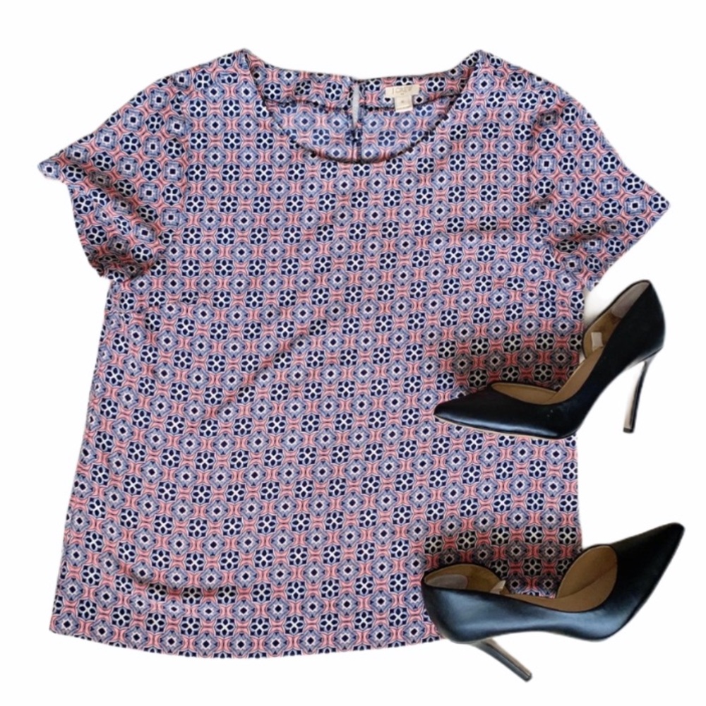 Banana Republic Pink & Blue Patterned Top